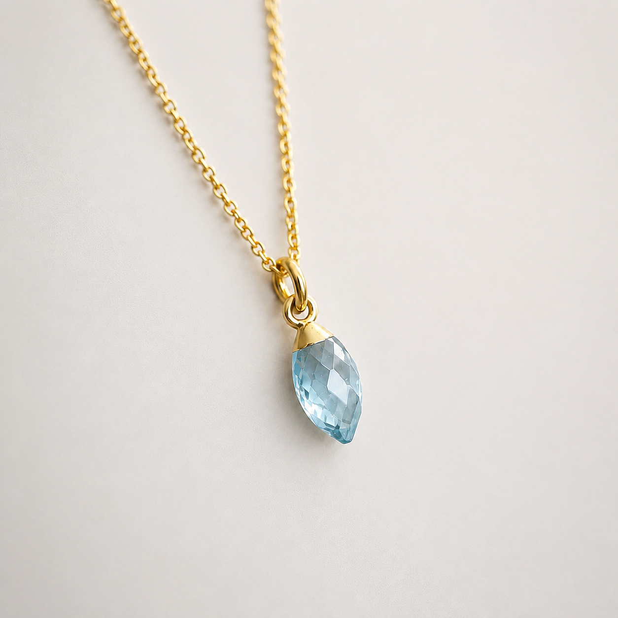 24k Gold Vermeil Sky Blue Topaz Necklace