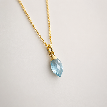 24k Gold Vermeil Sky Blue Topaz Necklace