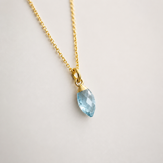 24k Gold Vermeil Sky Blue Topaz Necklace