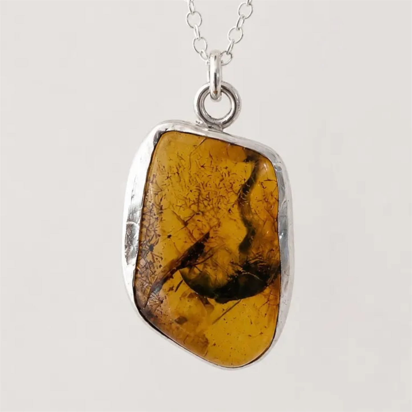 Natural Baltic Amber Sterling Silver Necklace