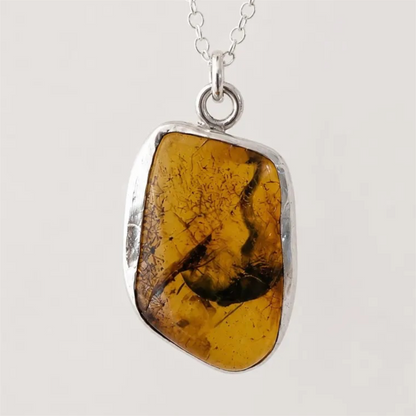 Natural Baltic Amber Sterling Silver Necklace