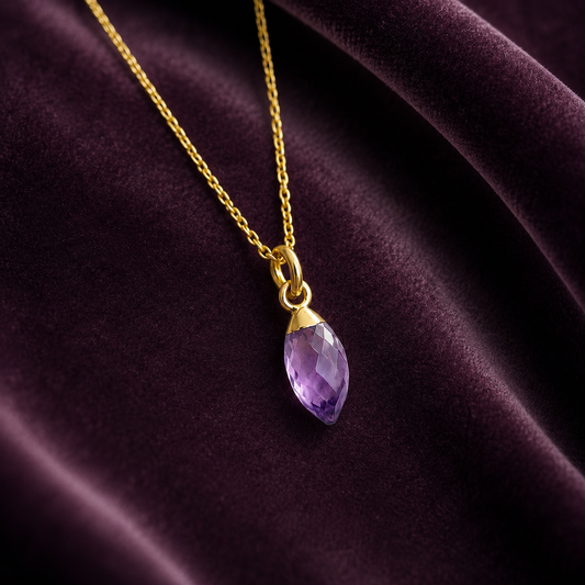 24k Gold Vermeil Amethyst Necklace | February Birthstone
