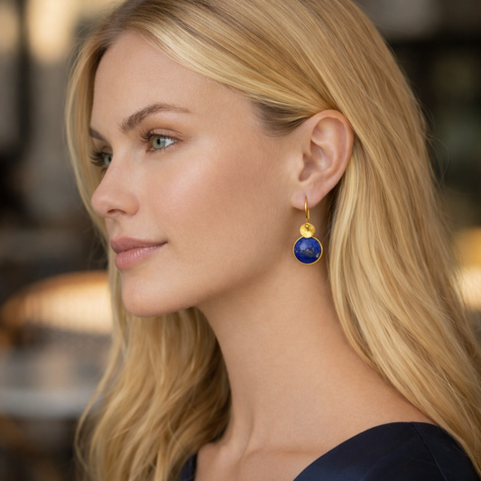 Gold Vermeil Lapis Lazuli Earrings