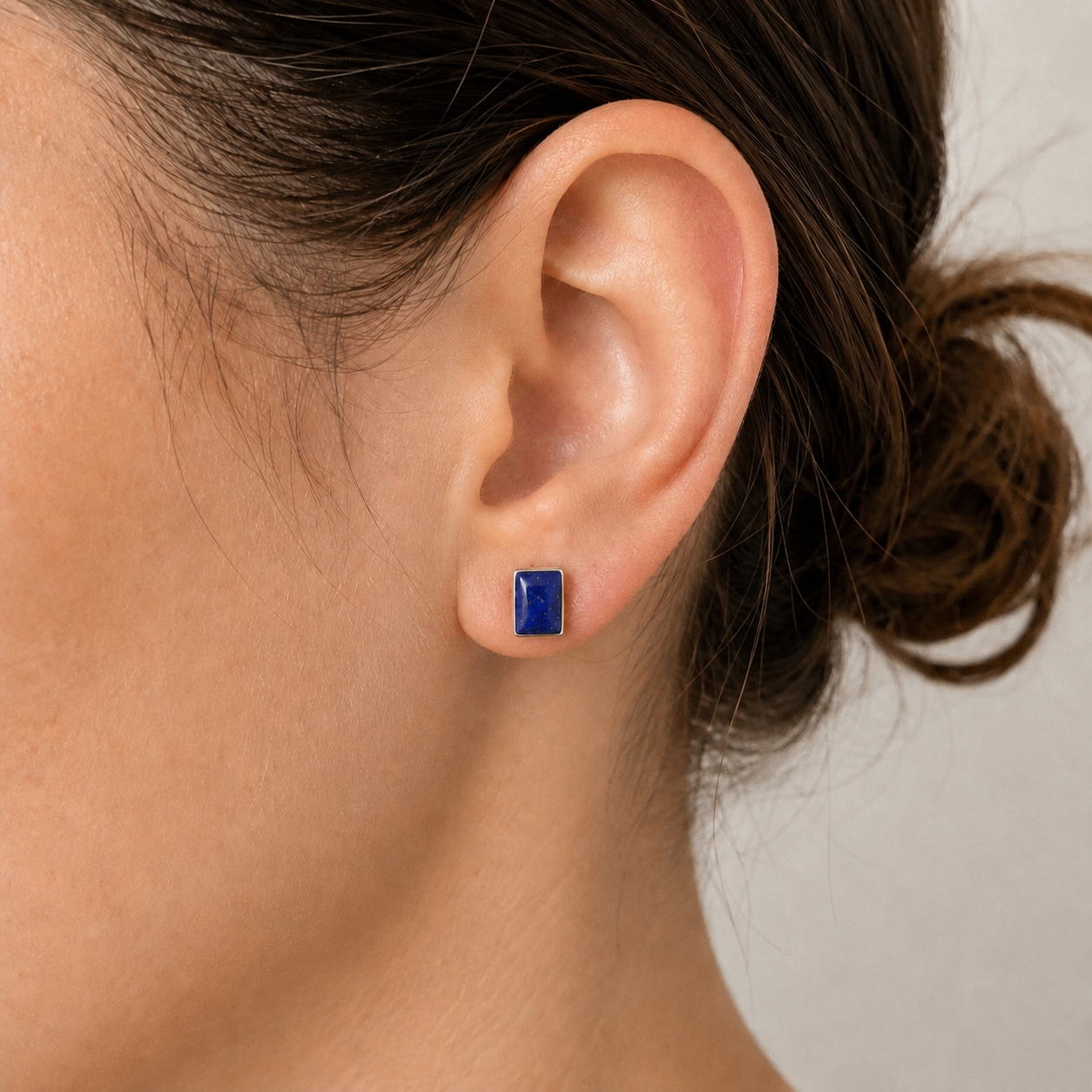 Sterling Silver Lapis Lazuli Stud Earrings