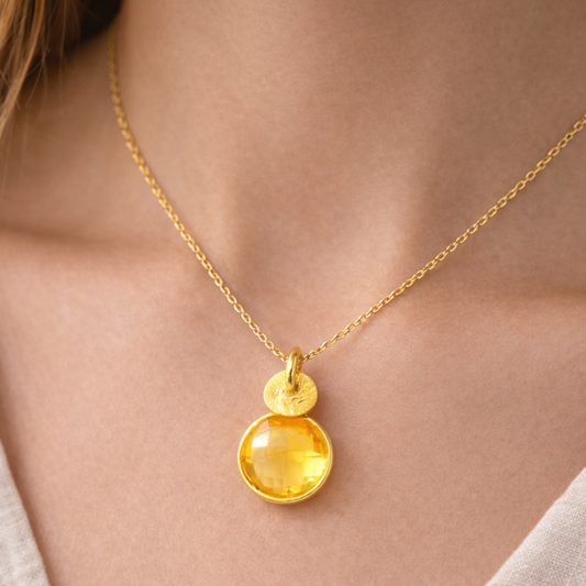 Citrine Gold Vermeil Necklace