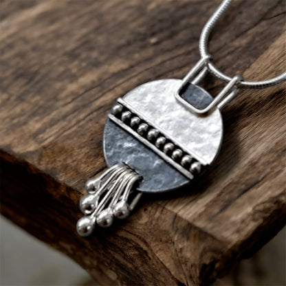 Sterling Silver Disc Necklace.
