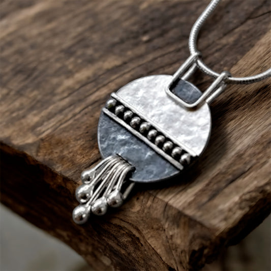 Sterling Silver Disc Necklace.