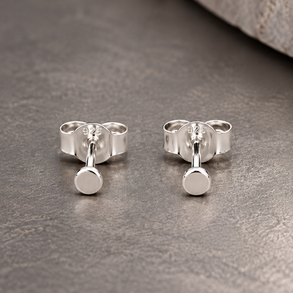 2mm Oxidised Sterling Silver Stud Earrings - Tiny Unisex Studs