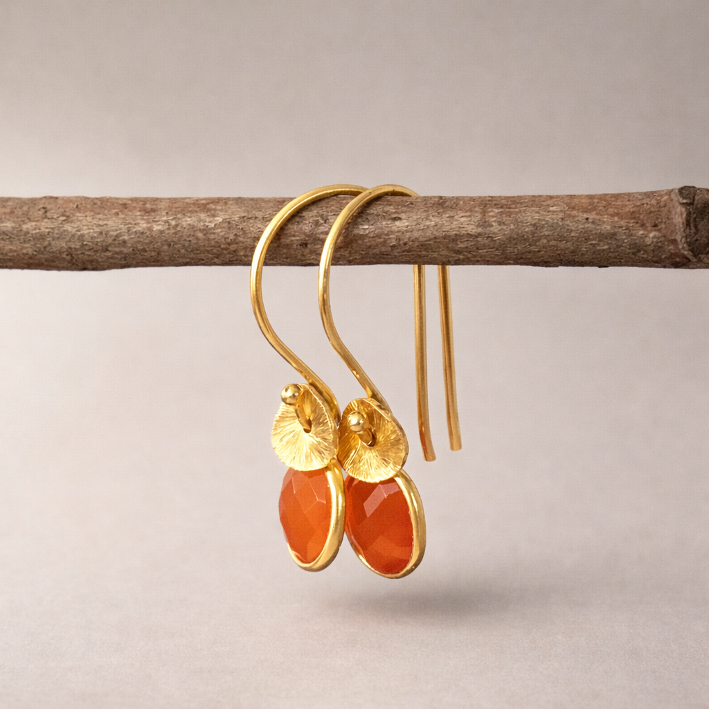 24k gold vermeil and carnelian earrings.