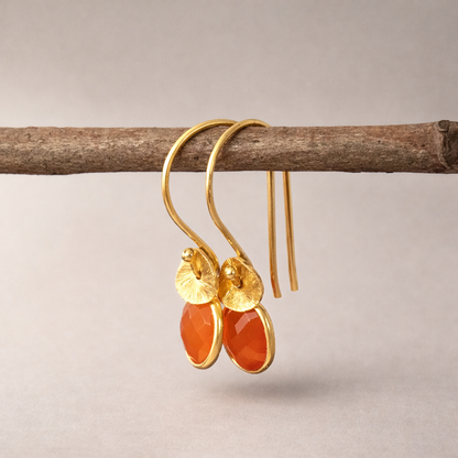 24k gold vermeil and carnelian earrings.