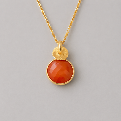 Carnelian & 24k Gold Vermeil Necklace