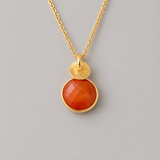 Carnelian & 24k Gold Vermeil Necklace