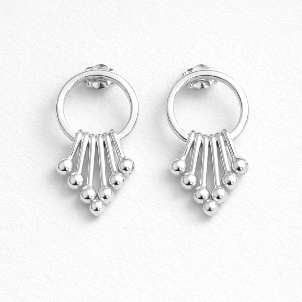 Sterling silver dangle earrings.