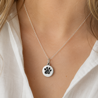 Sterling Silver Paw Print Necklace