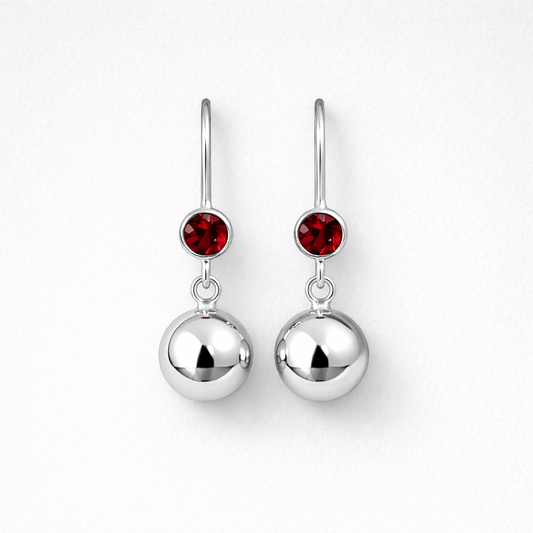 Sterling Silver Gemstone Dangle Earrings Amethyst Citrine Garnet Peridot