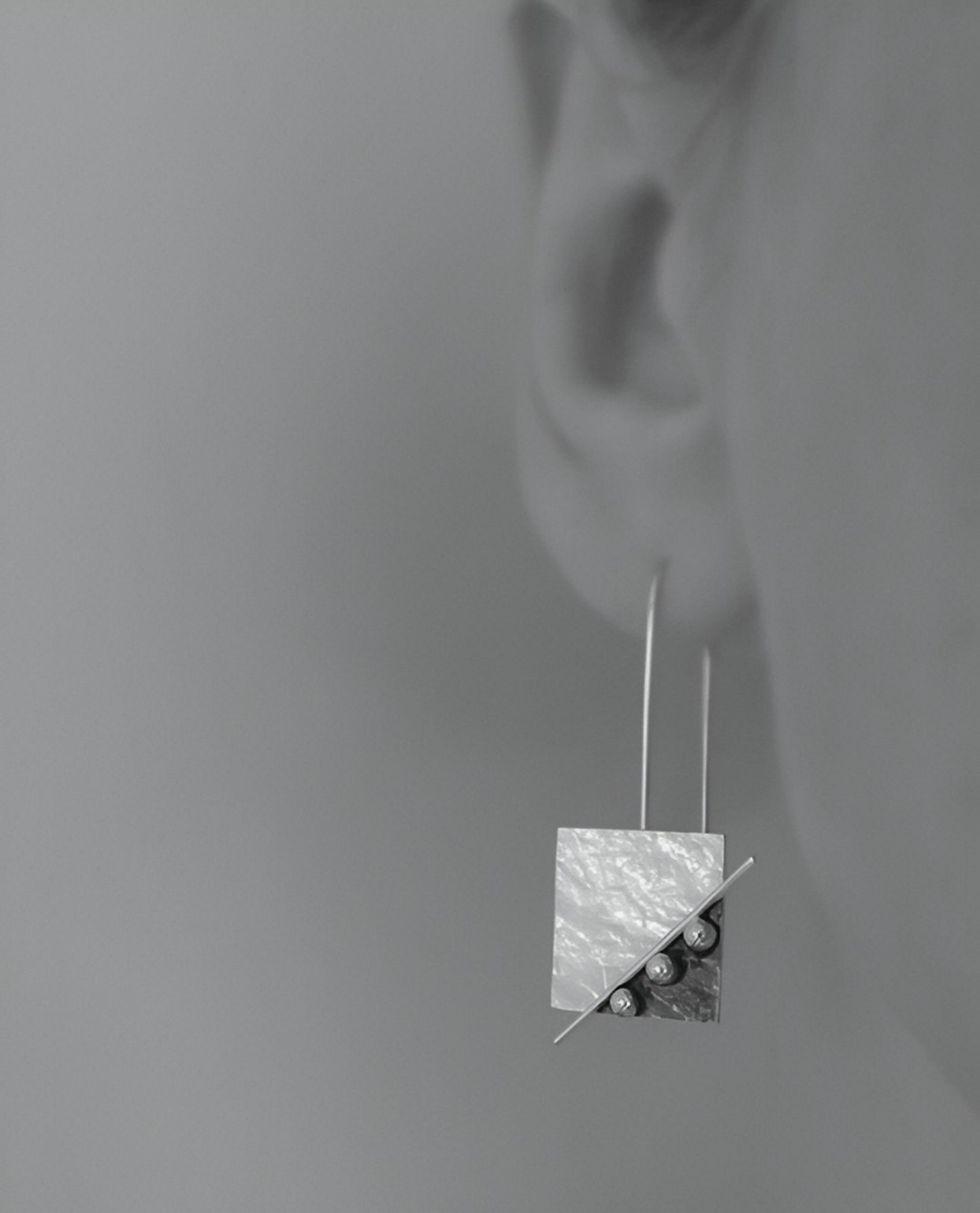 Sterling Silver Square Drop Earrings