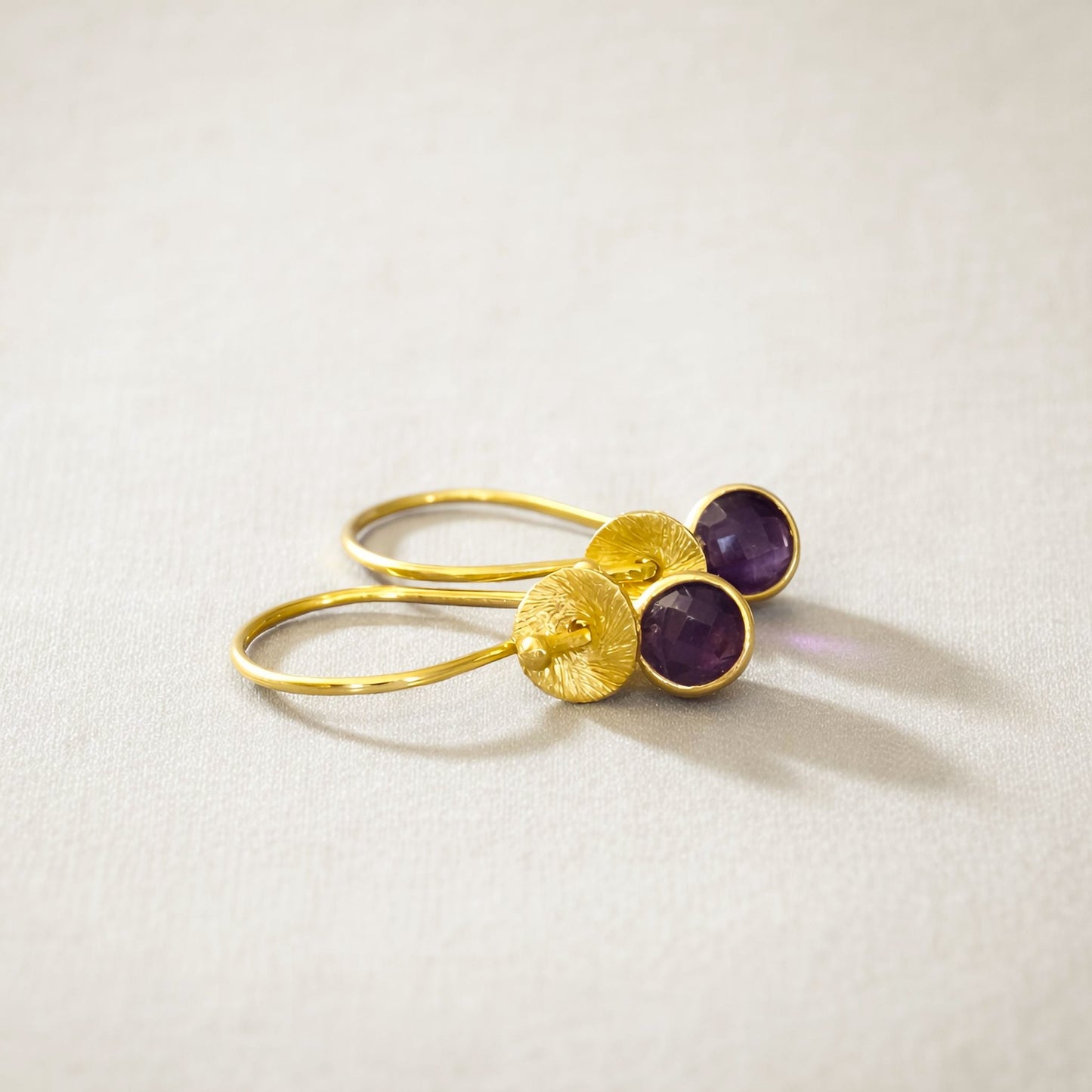 24k gold vermeil and amethyst earrings.