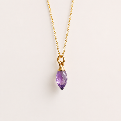 24k Gold Vermeil Amethyst Necklace | February Birthstone