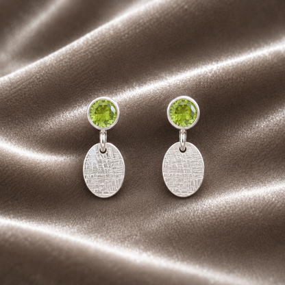 Peridot sterling silver stud earrings.