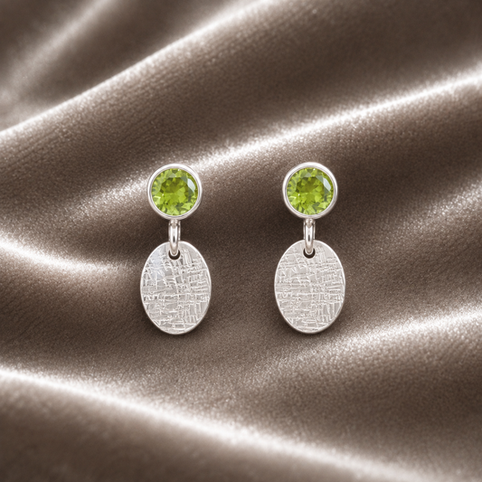 Peridot sterling silver stud earrings.