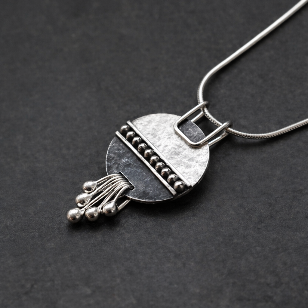 Sterling Silver Disc Necklace.