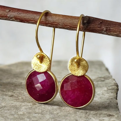 Ruby Earrings in 24k Gold Vermeil | July Birthstone Jewellery