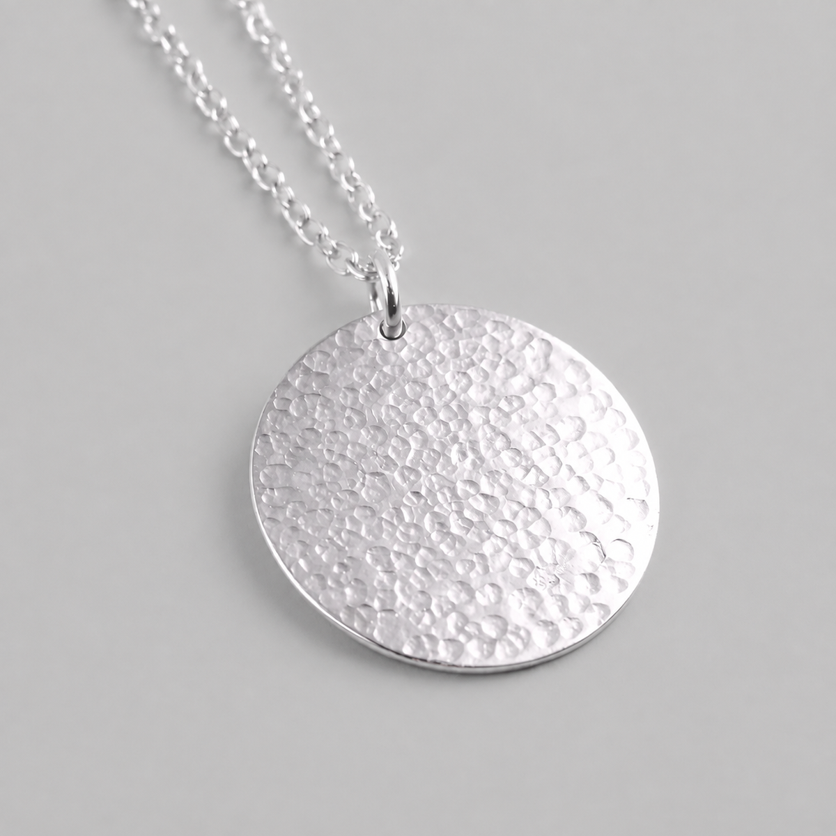 Hammered Sterling Silver Disc Necklace | Minimalist and Timeless