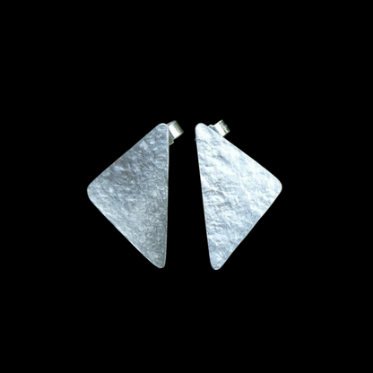 Triangle sterling silver stud earrings.
