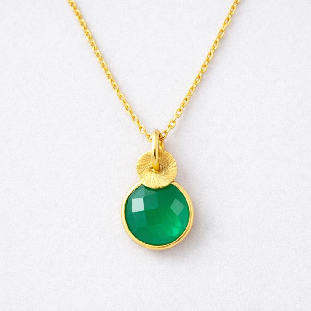 Green Onyx 24k Gold Vermeil Necklace