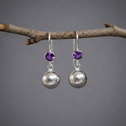 Sterling Silver Gemstone Dangle Earrings Amethyst Citrine Garnet Peridot