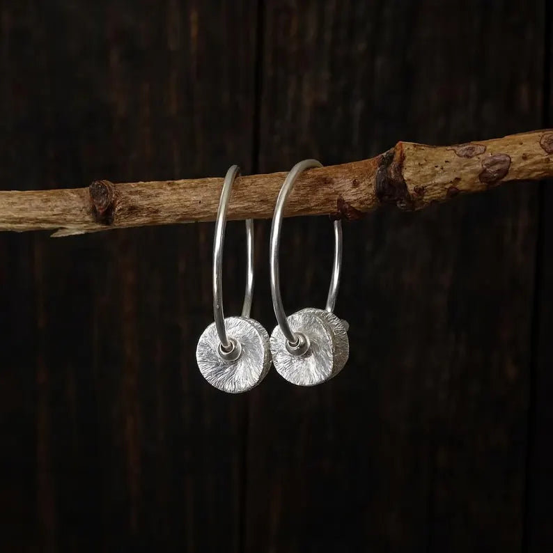 Sterling Silver Hoop Earrings.