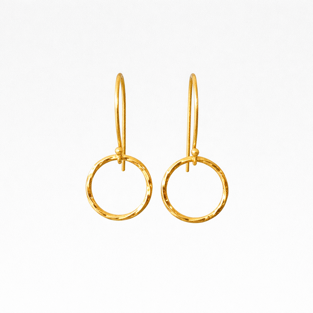24k Gold Vermeil Circle Earrings.