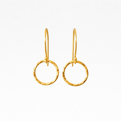 24k Gold Vermeil Circle Earrings.