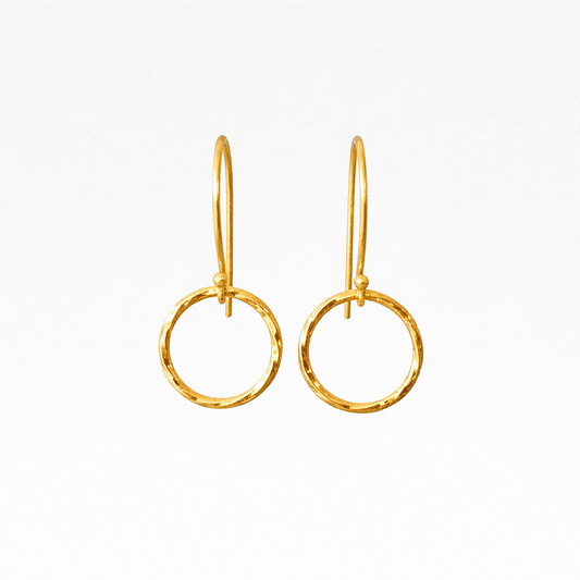 24k Gold Vermeil Circle Earrings.