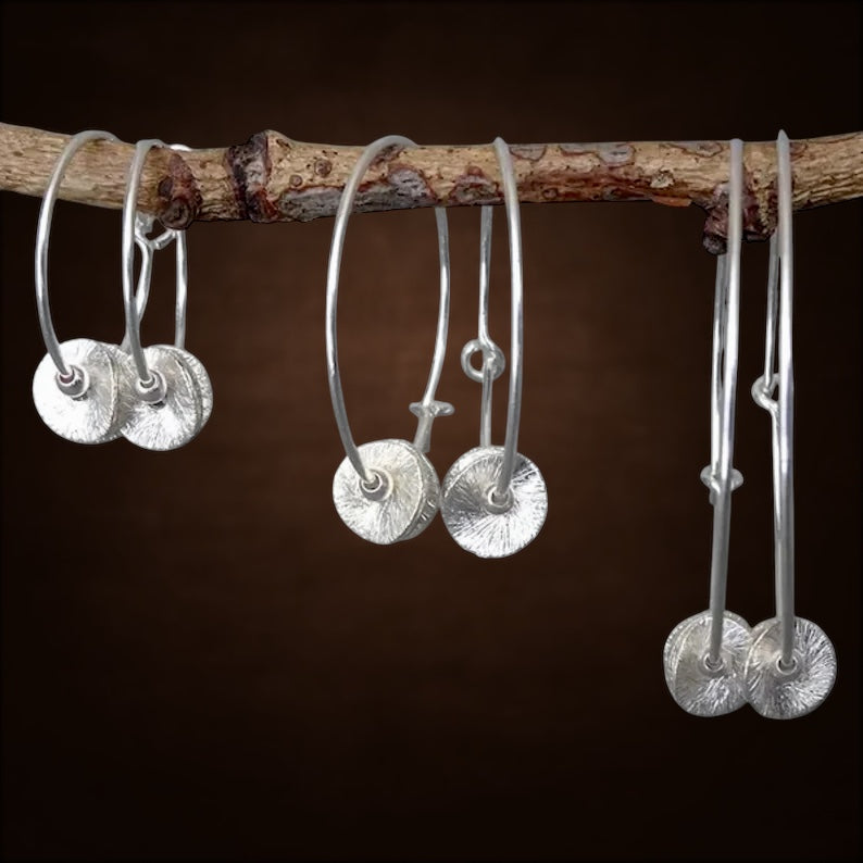 Sterling Silver Hoop Earrings.