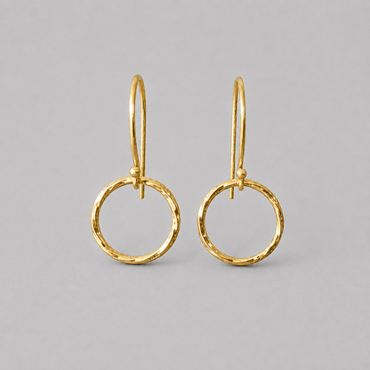 24k Gold Vermeil Circle Earrings.