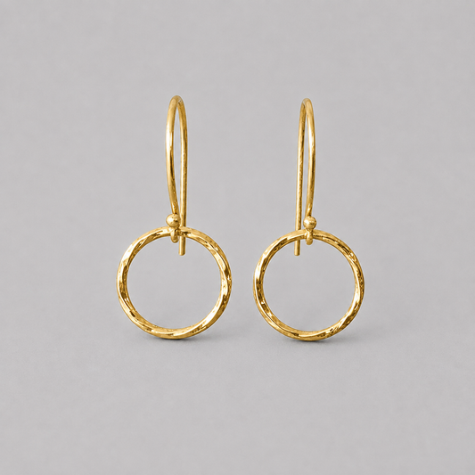 24k Gold Vermeil Circle Earrings.