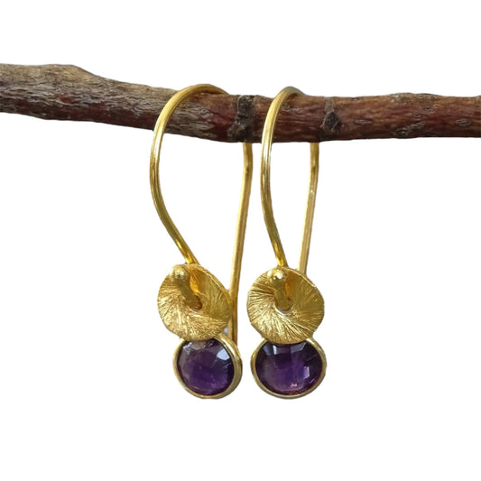 24k gold vermeil and amethyst earrings.