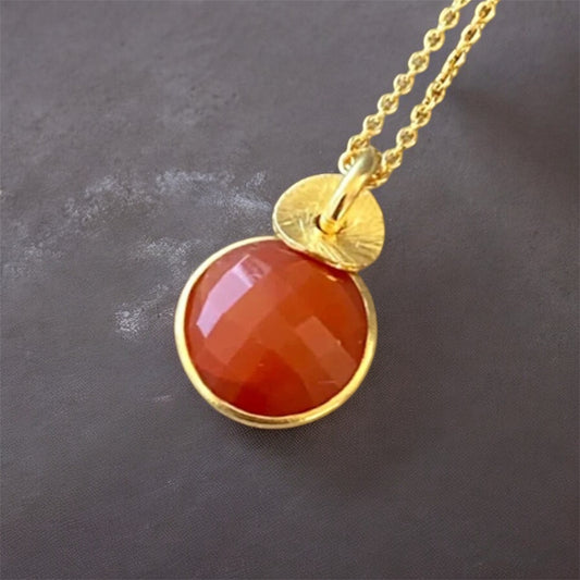 Carnelian & 24k Gold Vermeil Necklace