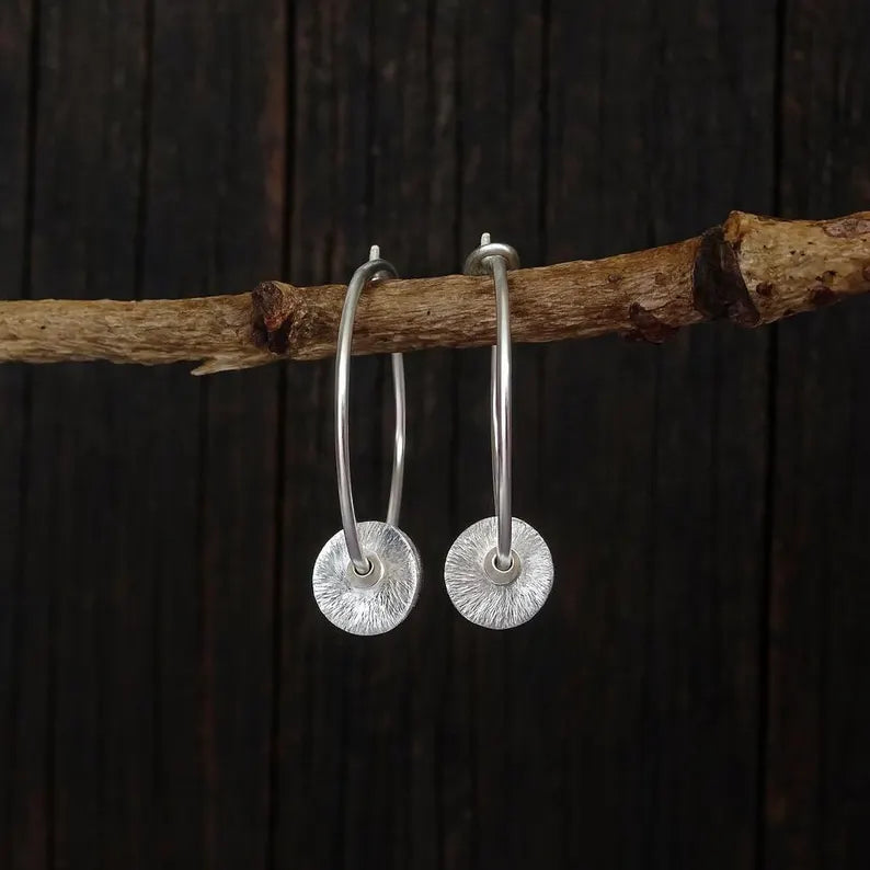 Sterling Silver Hoop Earrings.