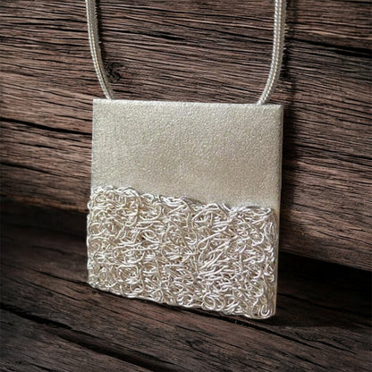 Sterling silver and fine silver contemporary necklace. MADE TO ORDER.