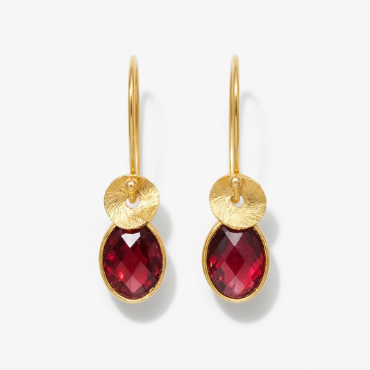 24k gold vermeil and garnet earrings.