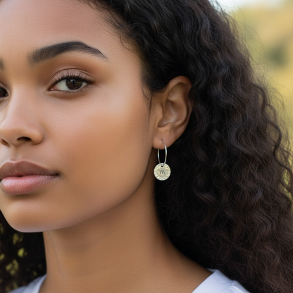 Personalised Sterling Silver Initial Hoop Earrings