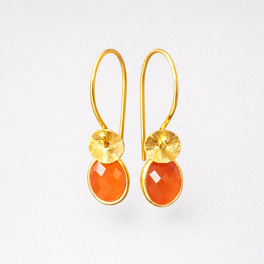 24k gold vermeil and carnelian earrings.