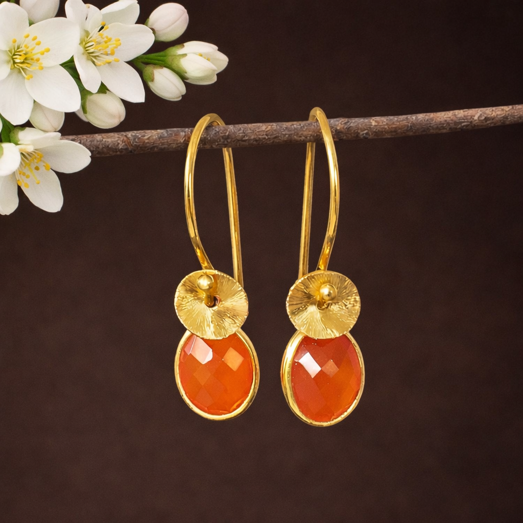 24k gold vermeil and carnelian earrings.