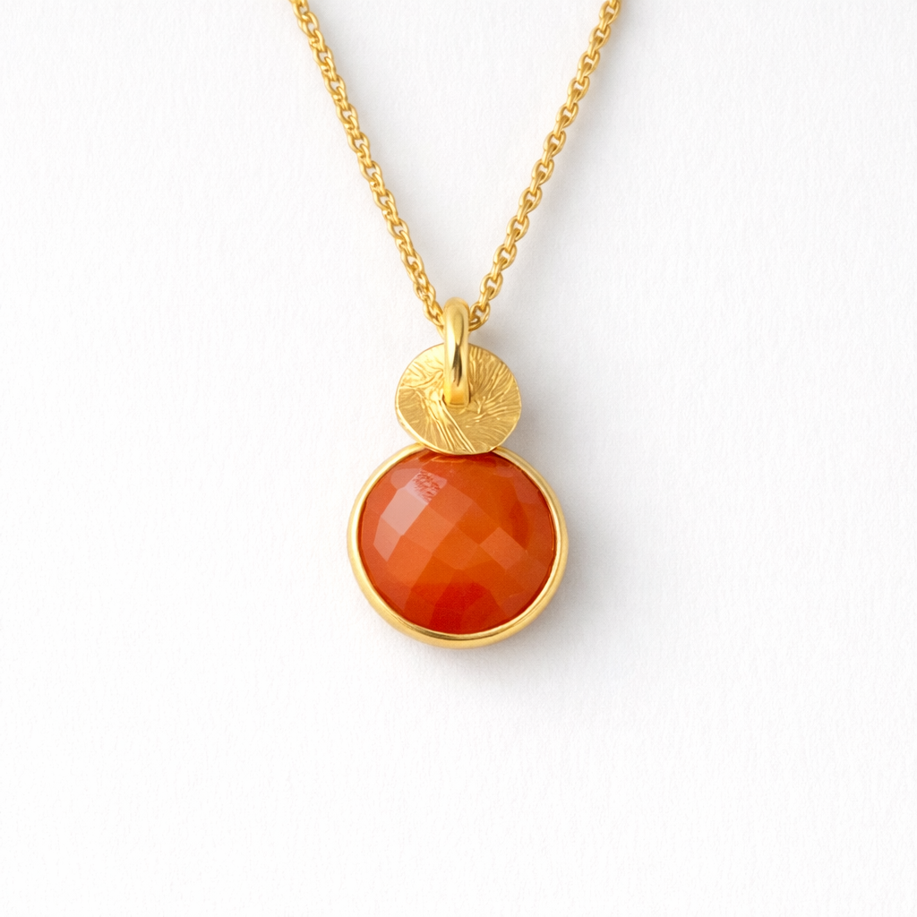 Carnelian & 24k Gold Vermeil Necklace