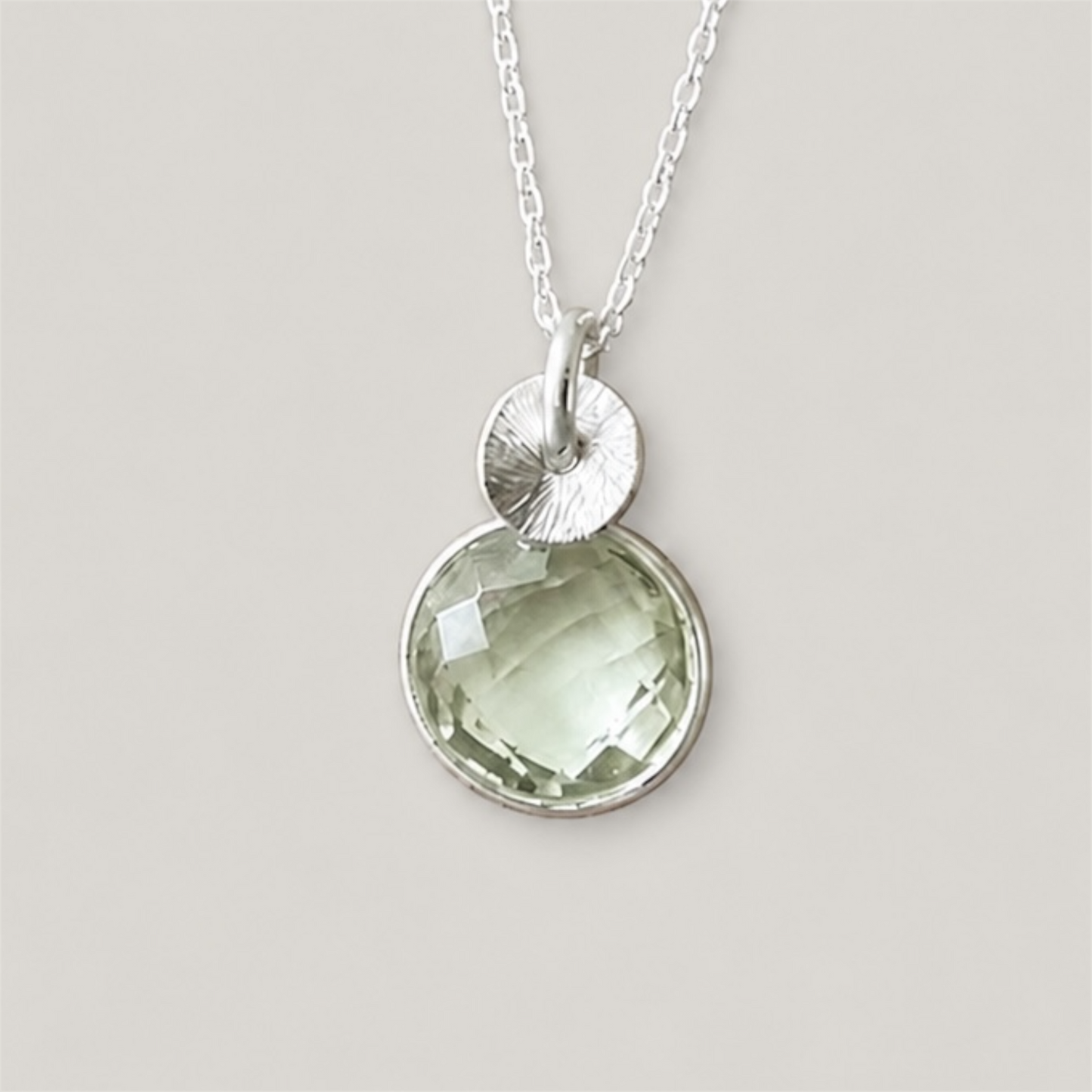 Green Amethyst Sterling Silver Necklace