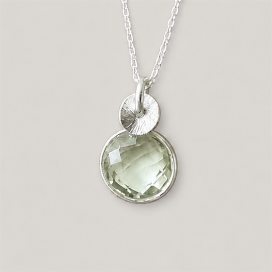 Green Amethyst Sterling Silver Necklace