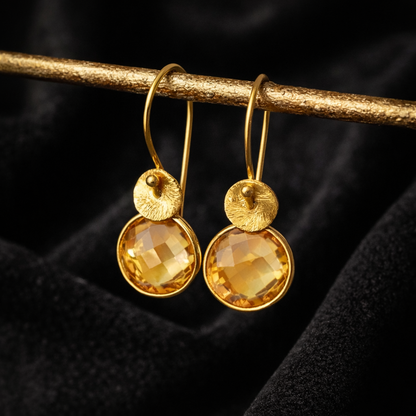 Citrine Gold Vermeil Drop Earrings