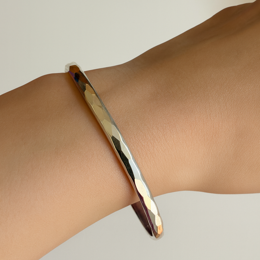 Sterling Silver Textured Bangle